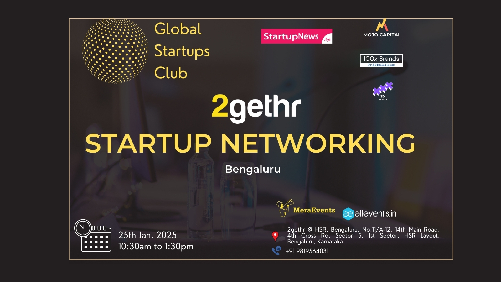 Global Startups Club | Startup Networking | Bengaluru | January 25