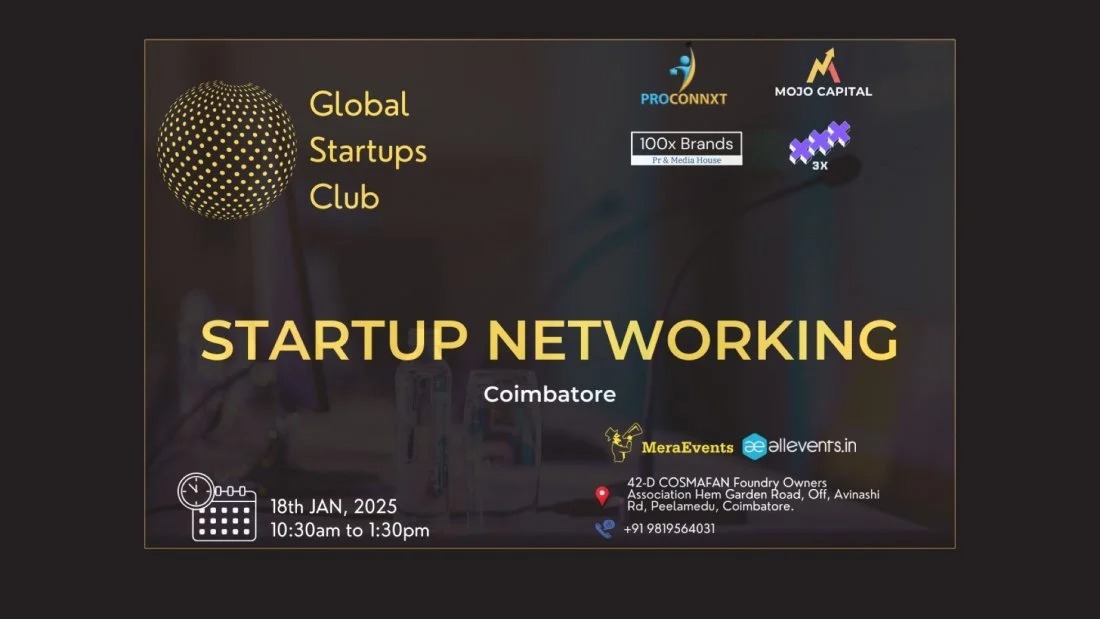 Global Startups Club | Startup Networking | Coimbatore | January 18