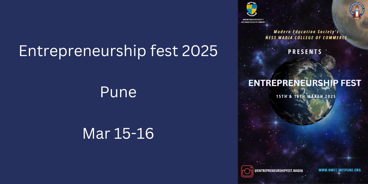 Entrepreneurship fest 2025 | Pune | Mar 15-16
