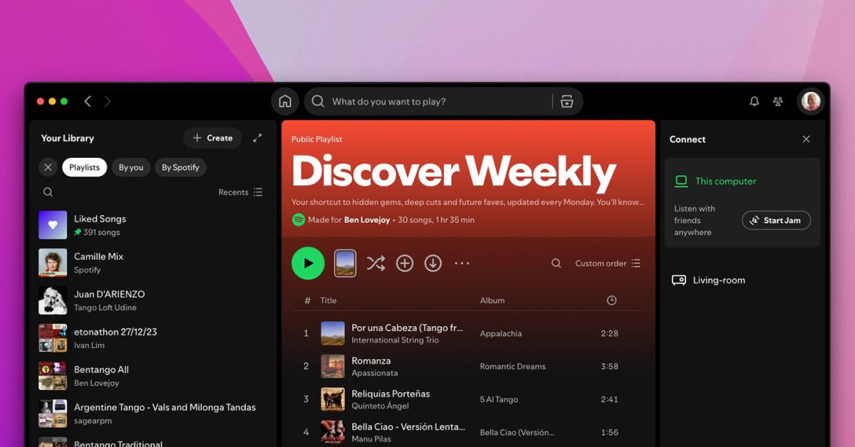 Spotify Discover Weekly gets personal update