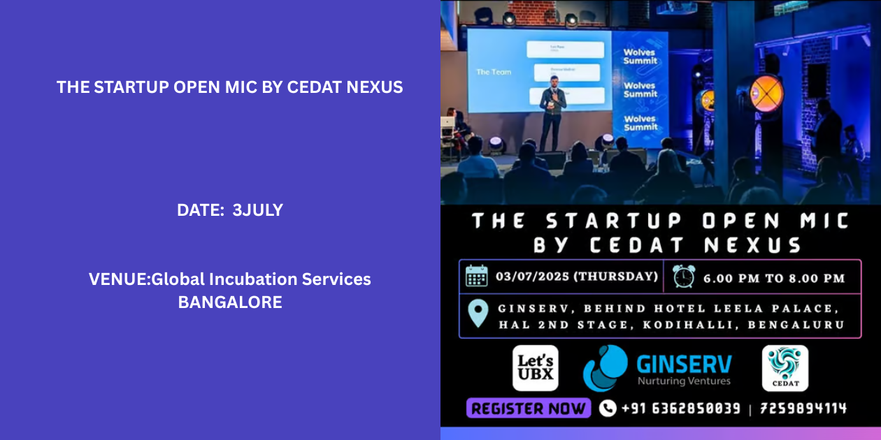 THE STARTUP OPEN MIC | Bangalore | July 3