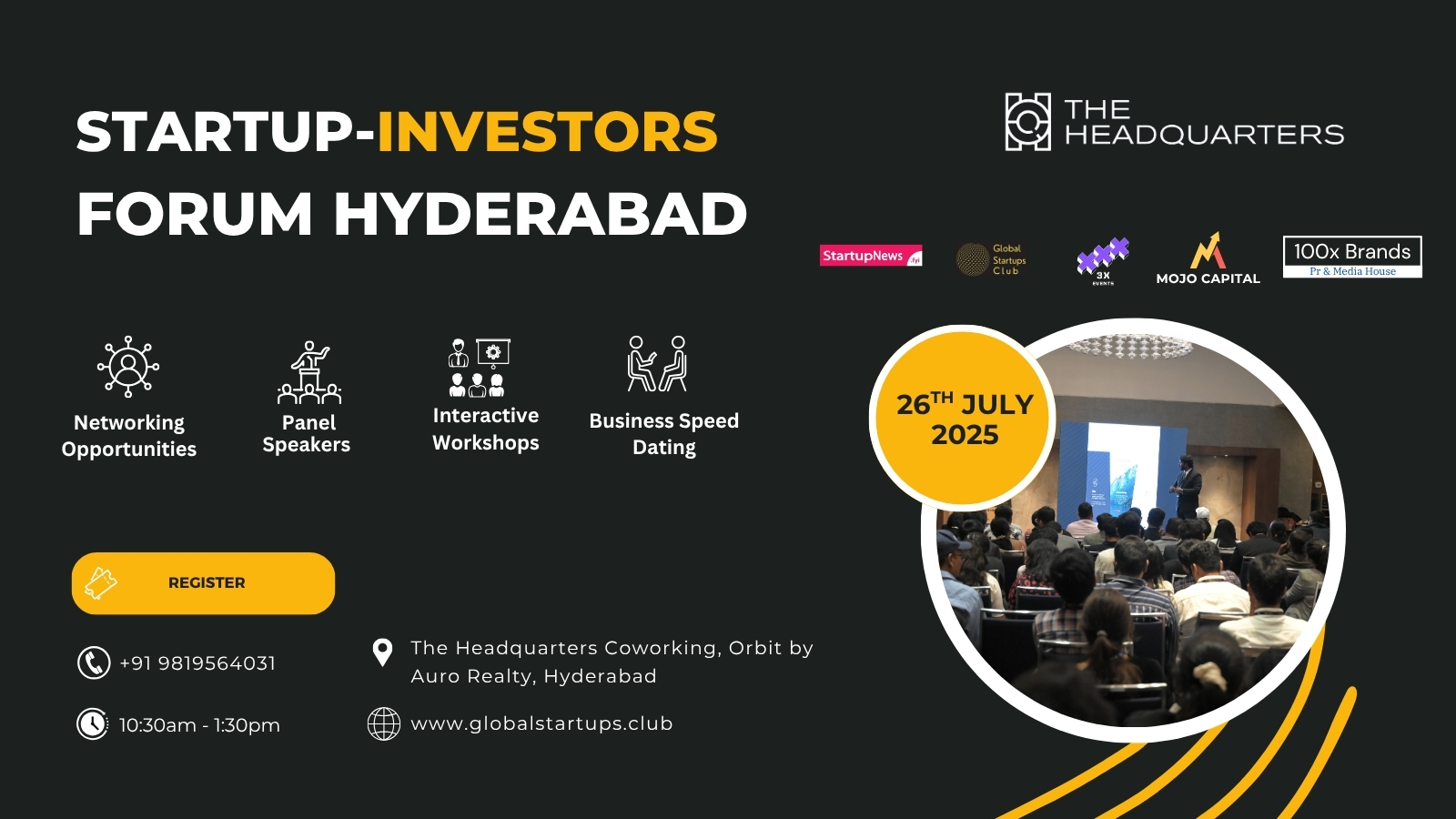 Startup Investors Forum | Hyderabad | July 26