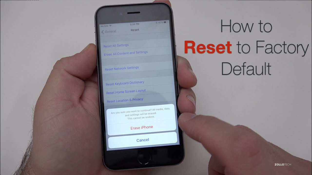 how to factory reset iphone