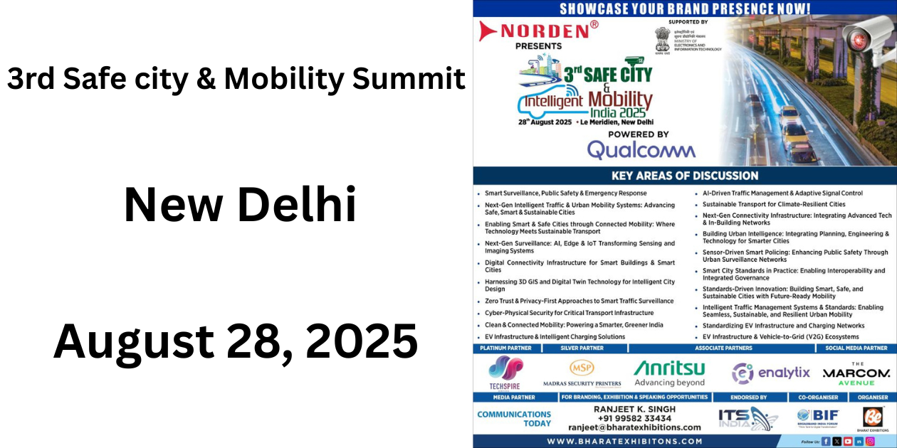 3rd Safe City and Intelligent Mobility India 2025 Summit | Delhi | 28 August