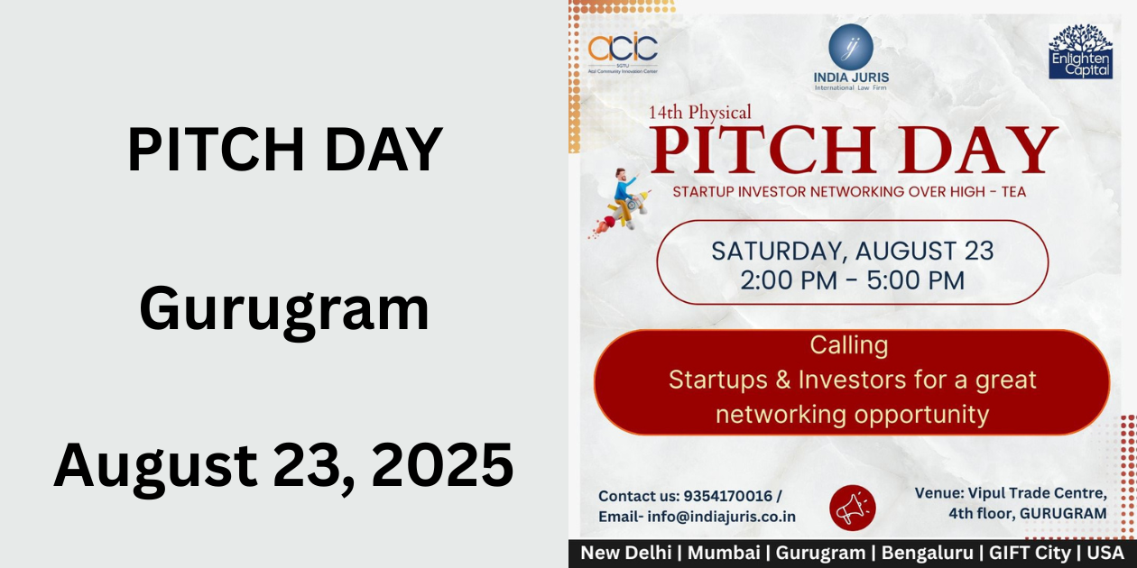 14th physical event PITCH DAY | Gurugram | 23 August