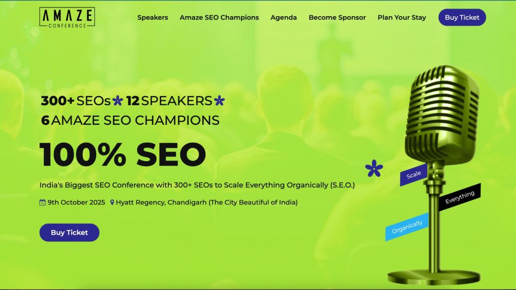 India’s Biggest SEO Conference with 300+ SEOs | Chandigarh | 9 October
