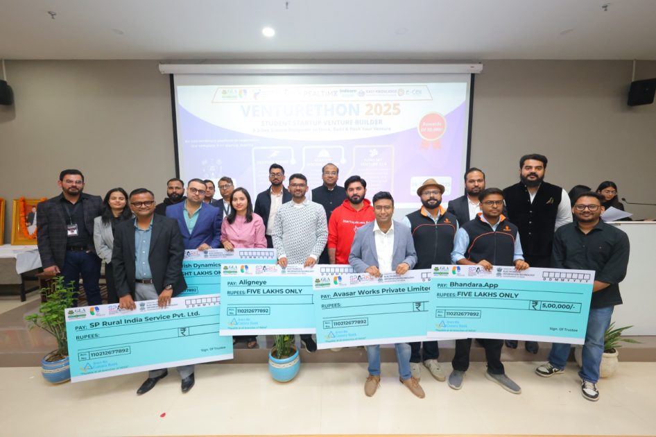 VENTURETHON-2025 concludes at GLA University, Mathura with 13 startup pitches, high-impact mentoring, and investor interactions