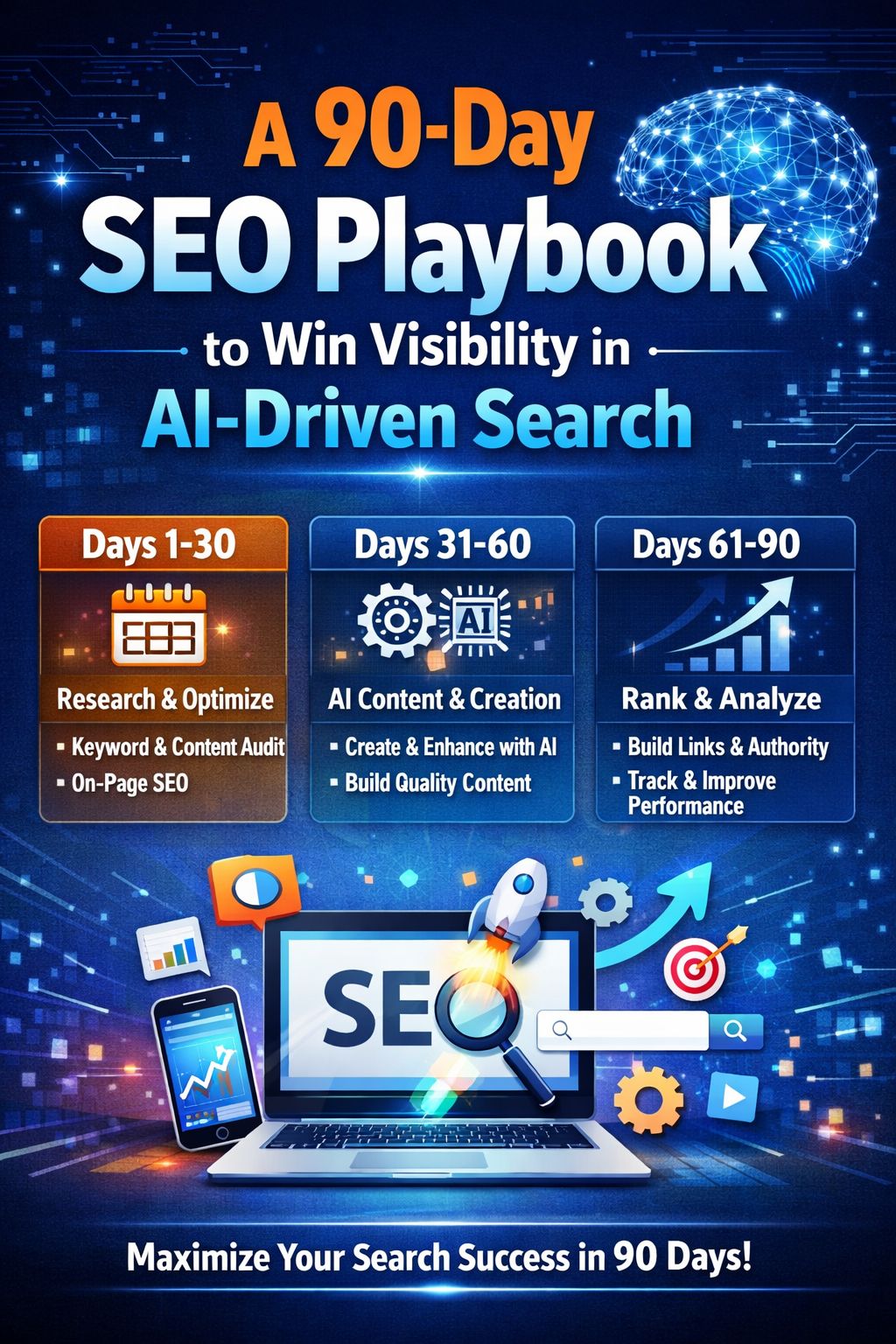 A 90-Day SEO Playbook to Win Visibility in AI-Driven Search