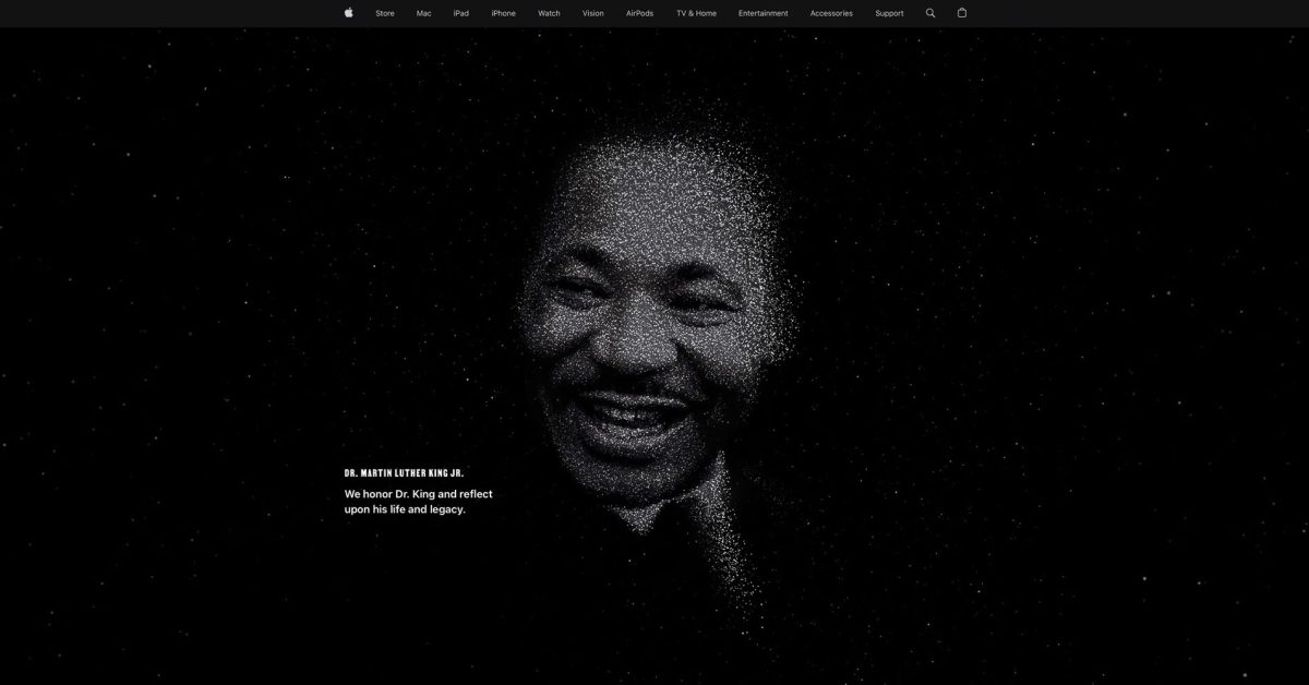 Apple celebrates Martin Luther King Jr Day in homepage homage