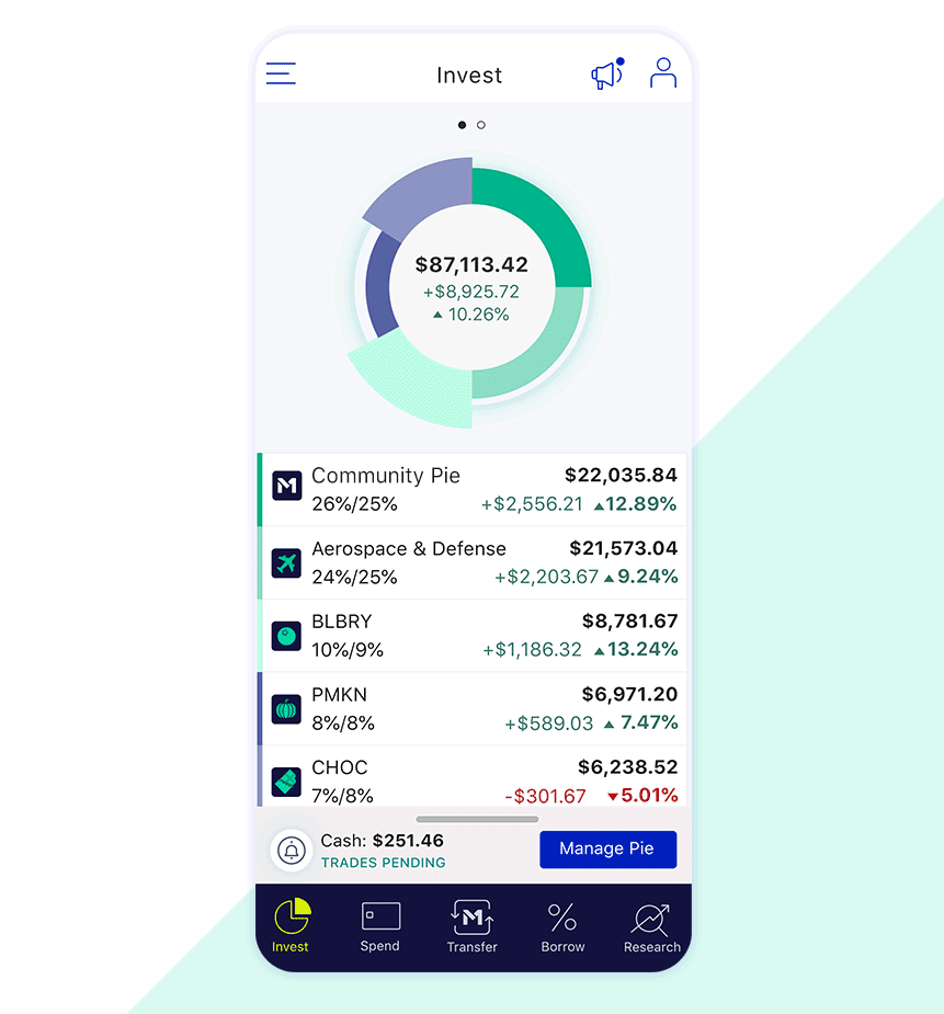 Tap on "Manage Pie" on your M1 app to share your own Pie