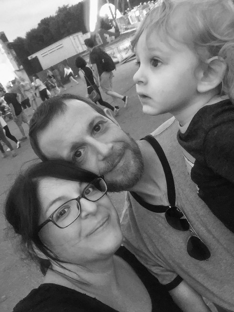 Designer Bridgette Salvon-Bernt and family