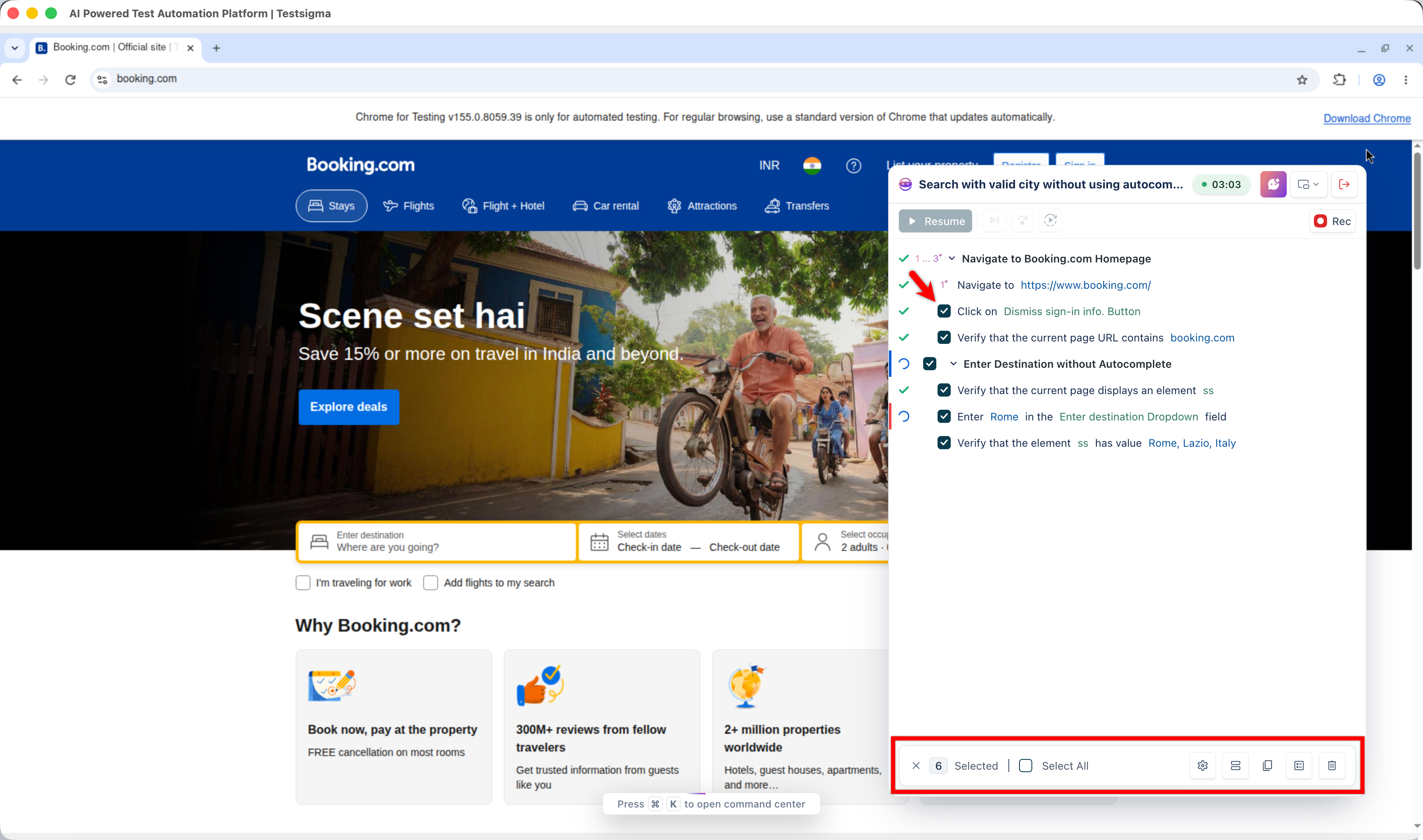 Bulk Select Steps