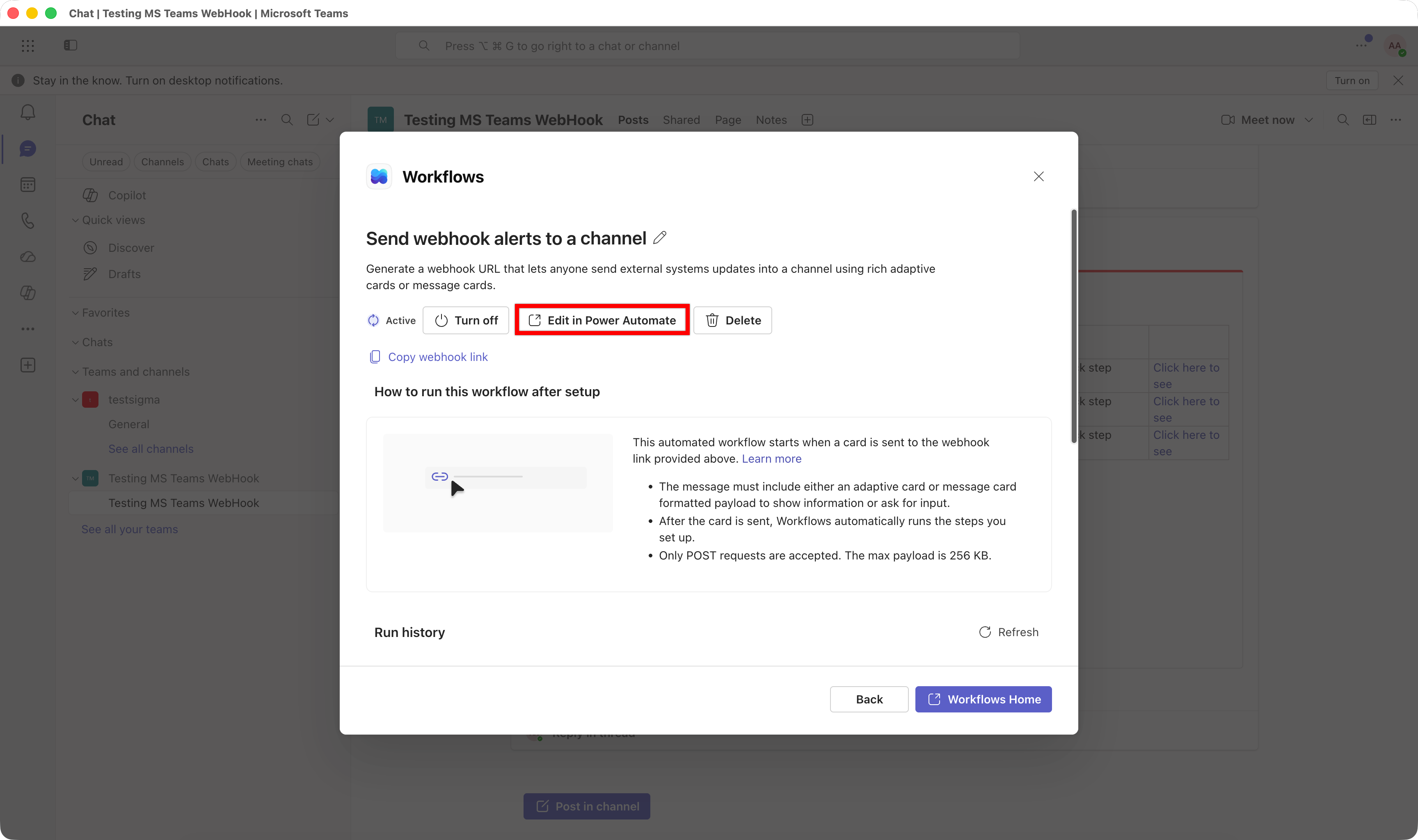 Edit in Power Automate
