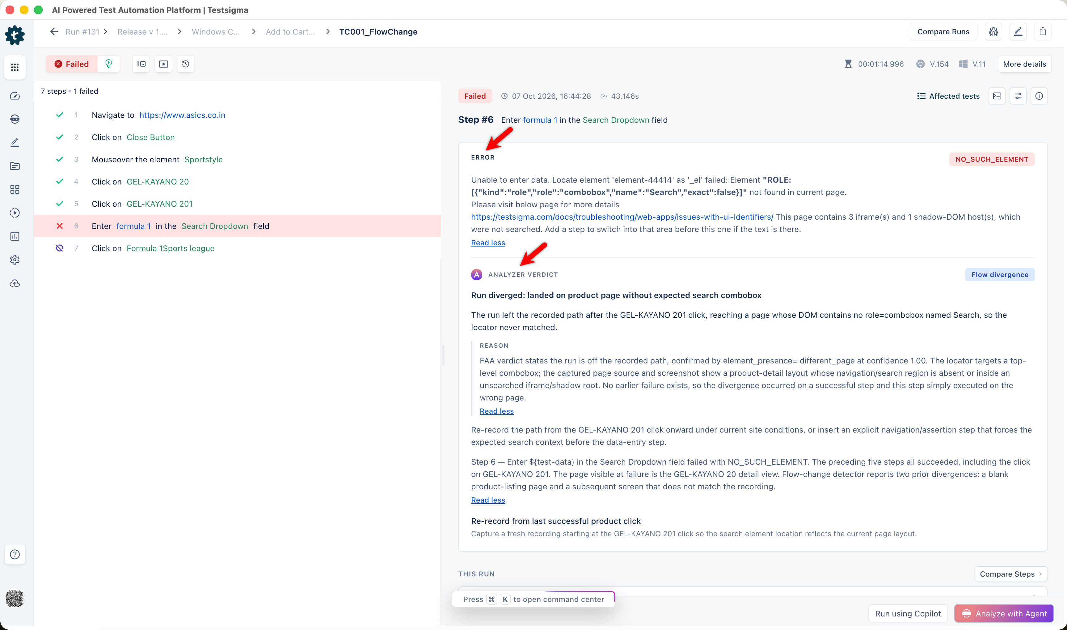 ERROR & ANALYZER VERDICT