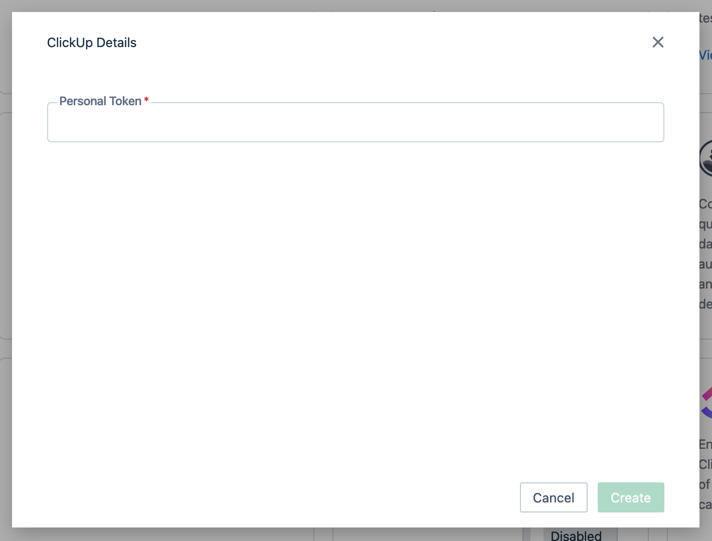 the clickup overlay to integrate with Testsigma