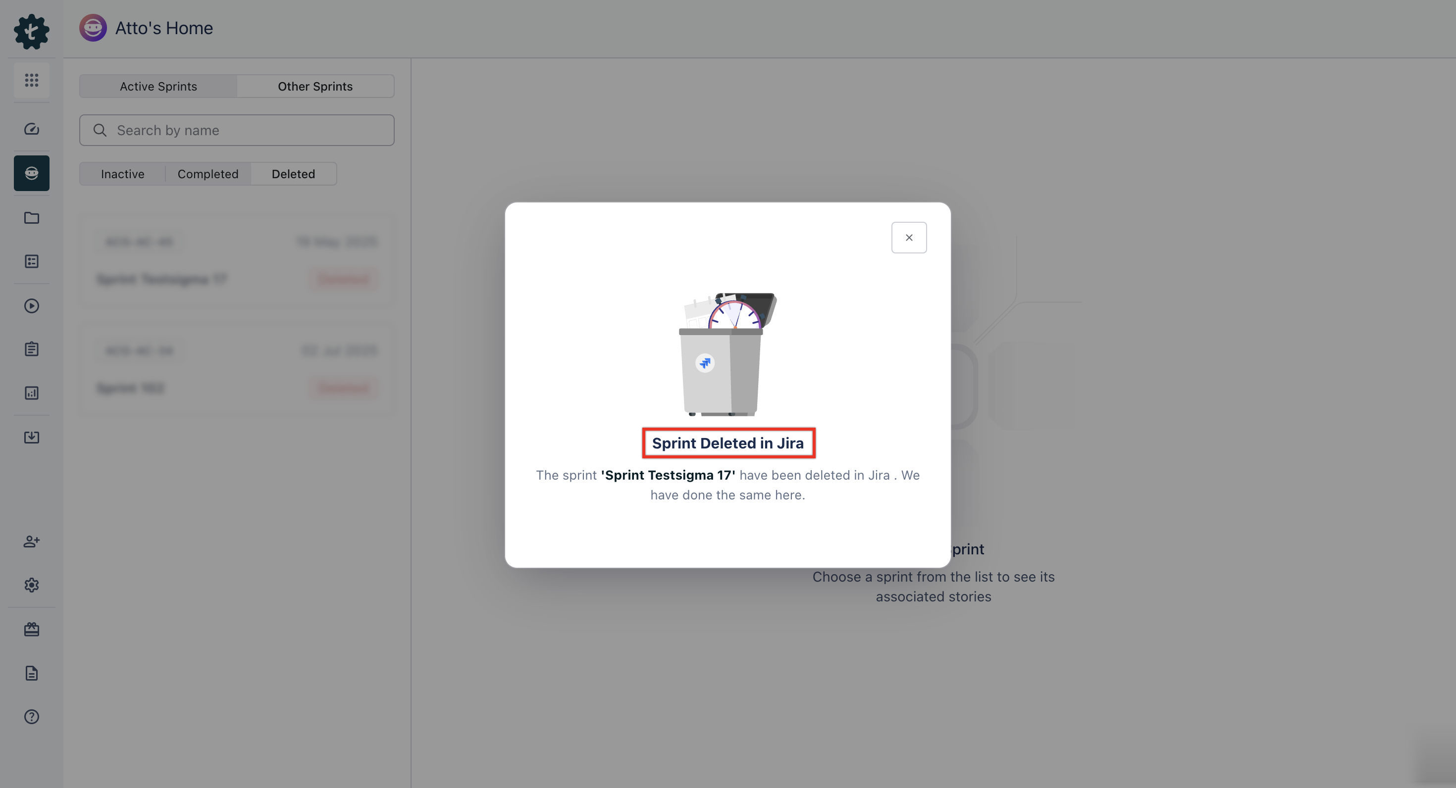Sprint Deleted in Jira