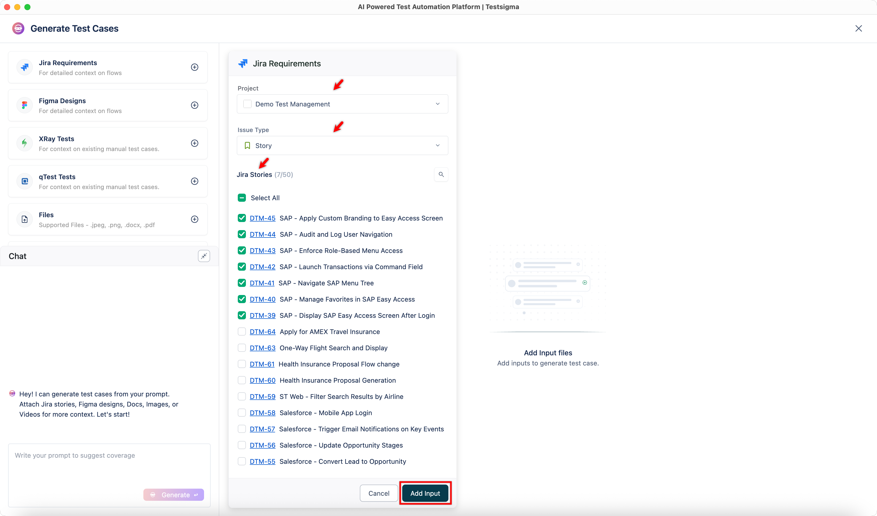 Story Inputs for Desktop