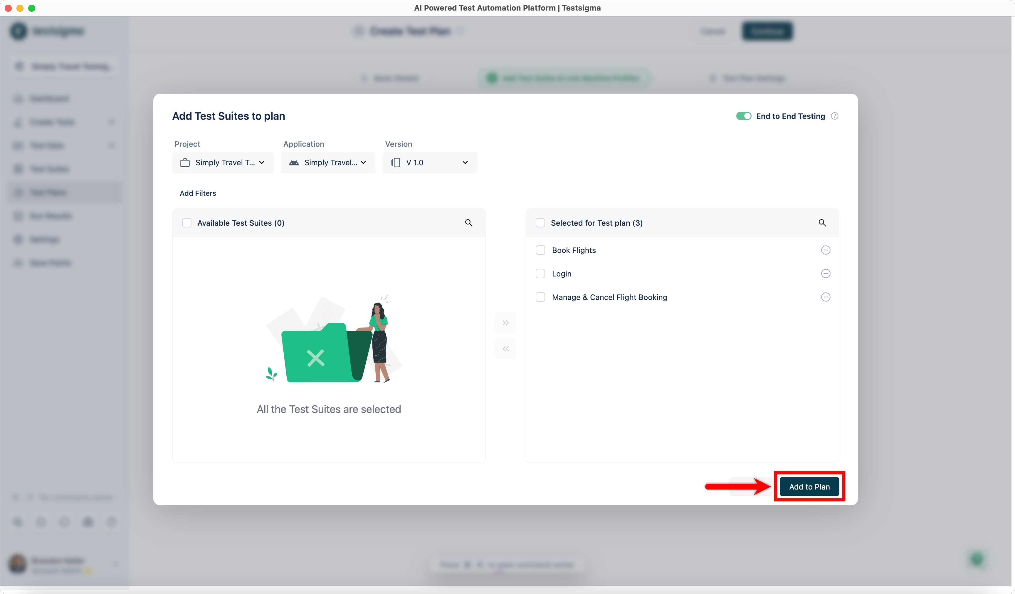 Add all Suites to Plan