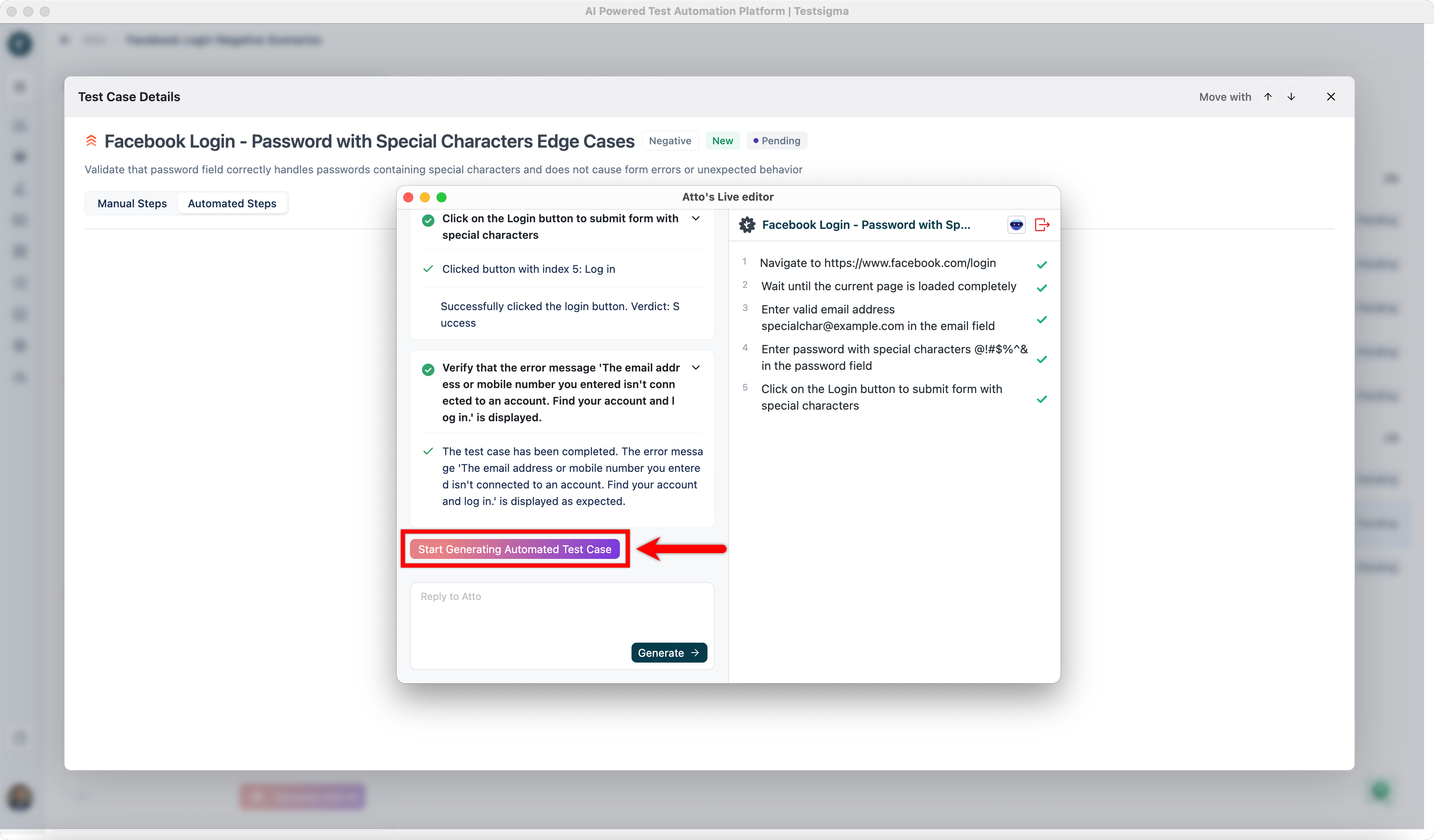 Generated Automated Test Case