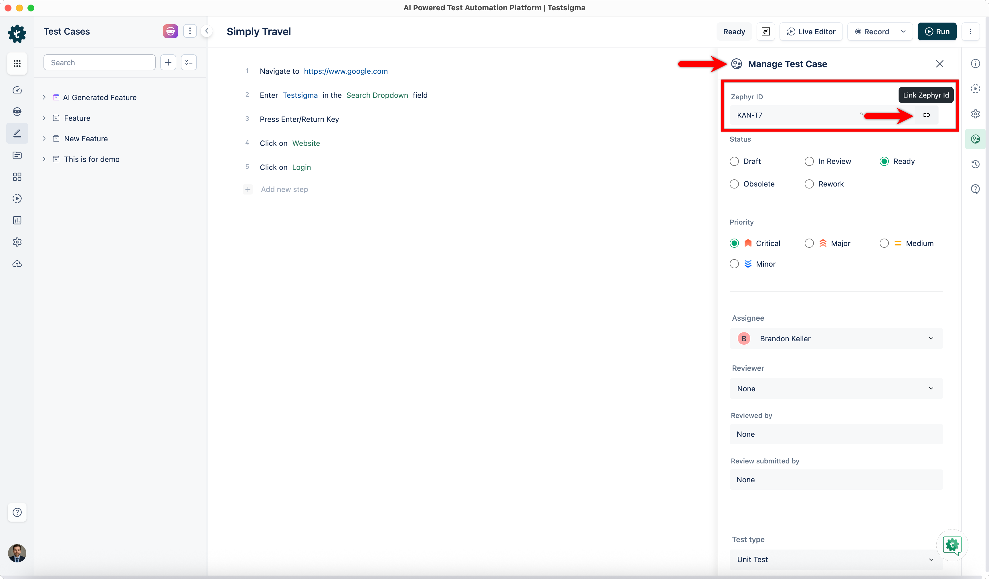 Link Zephyr Case with ID