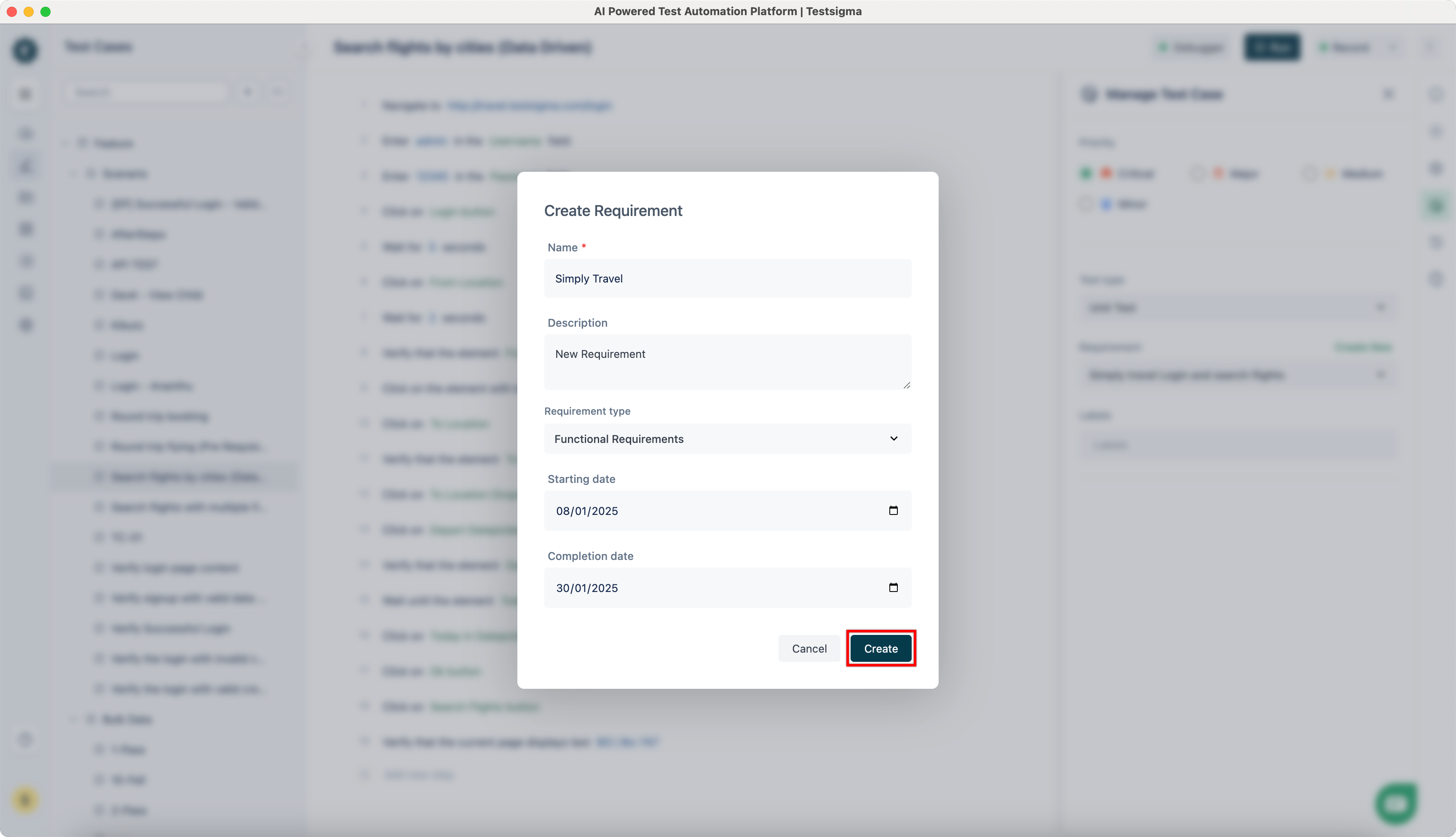 Create a requirement 6