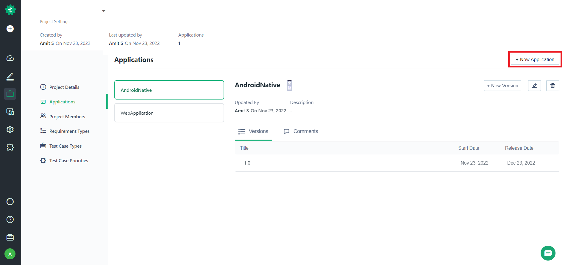 Create Application