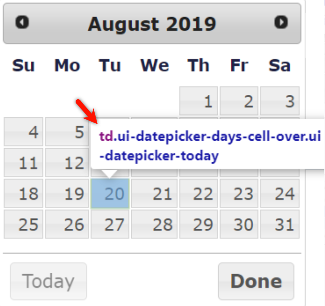 Date Picker - Today
