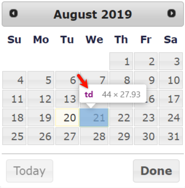 Date Picker - Tomorrow
