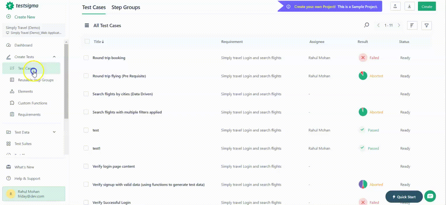Test steps GIF