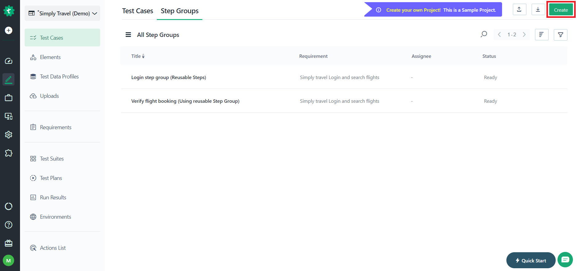 Create step group