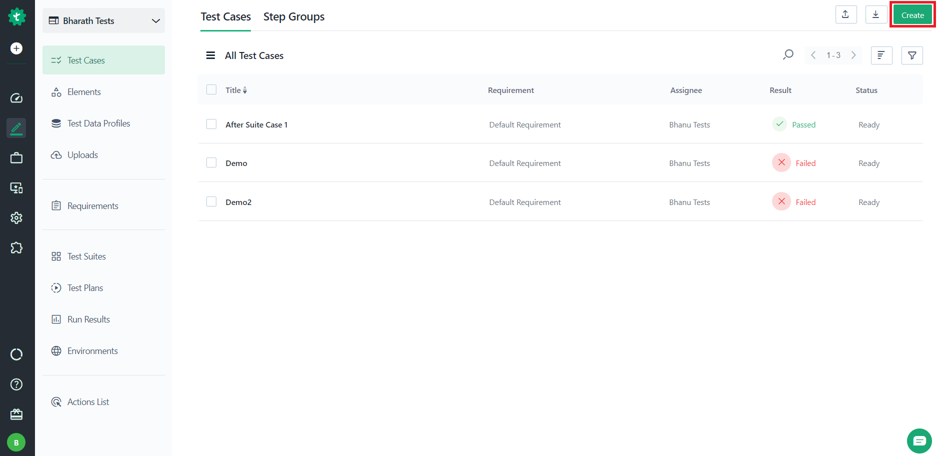 Navigate to Test Cases