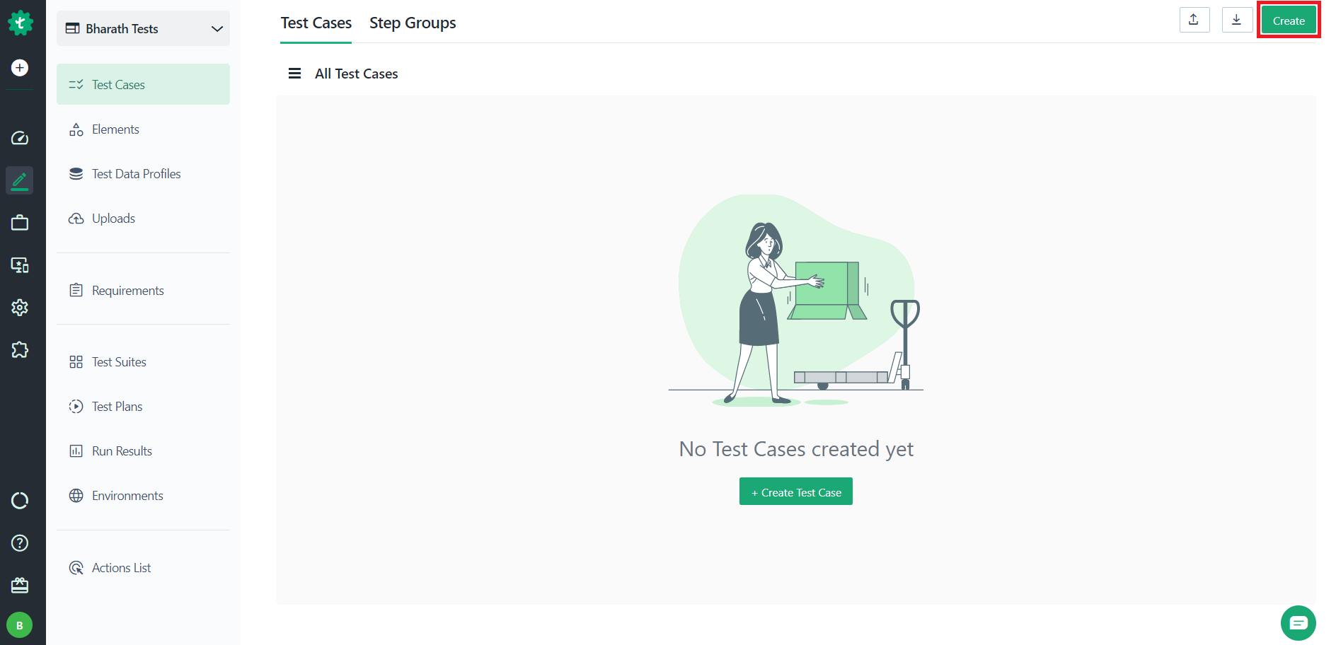 Navigate to Test cases