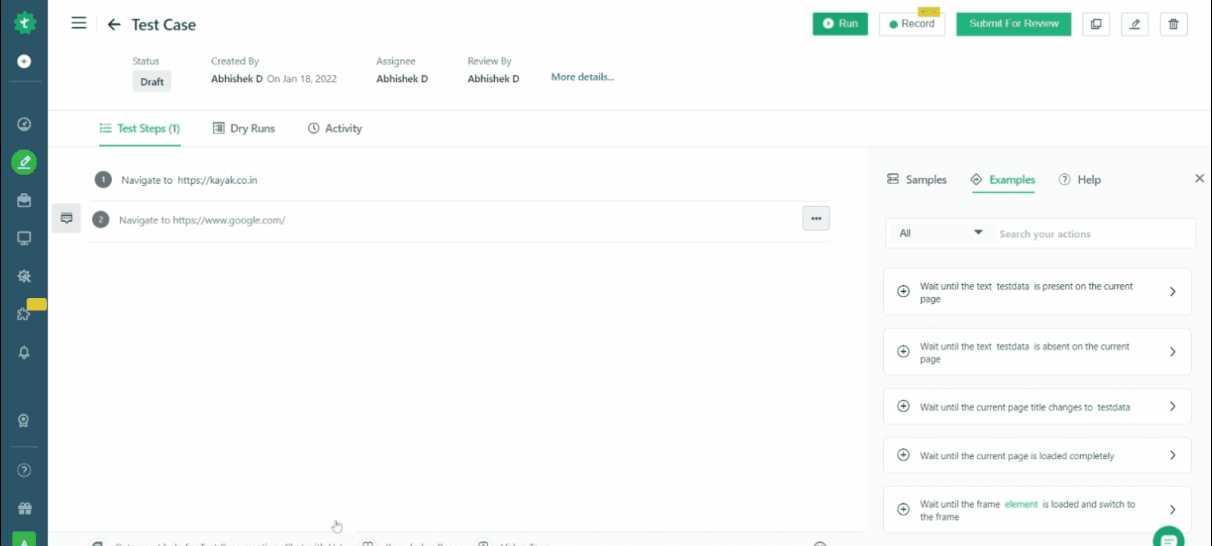gif to associate parameter type test data with a test case