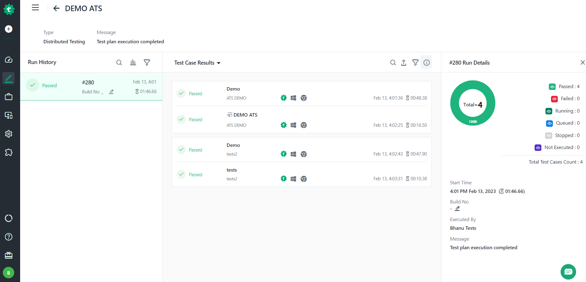 Results page