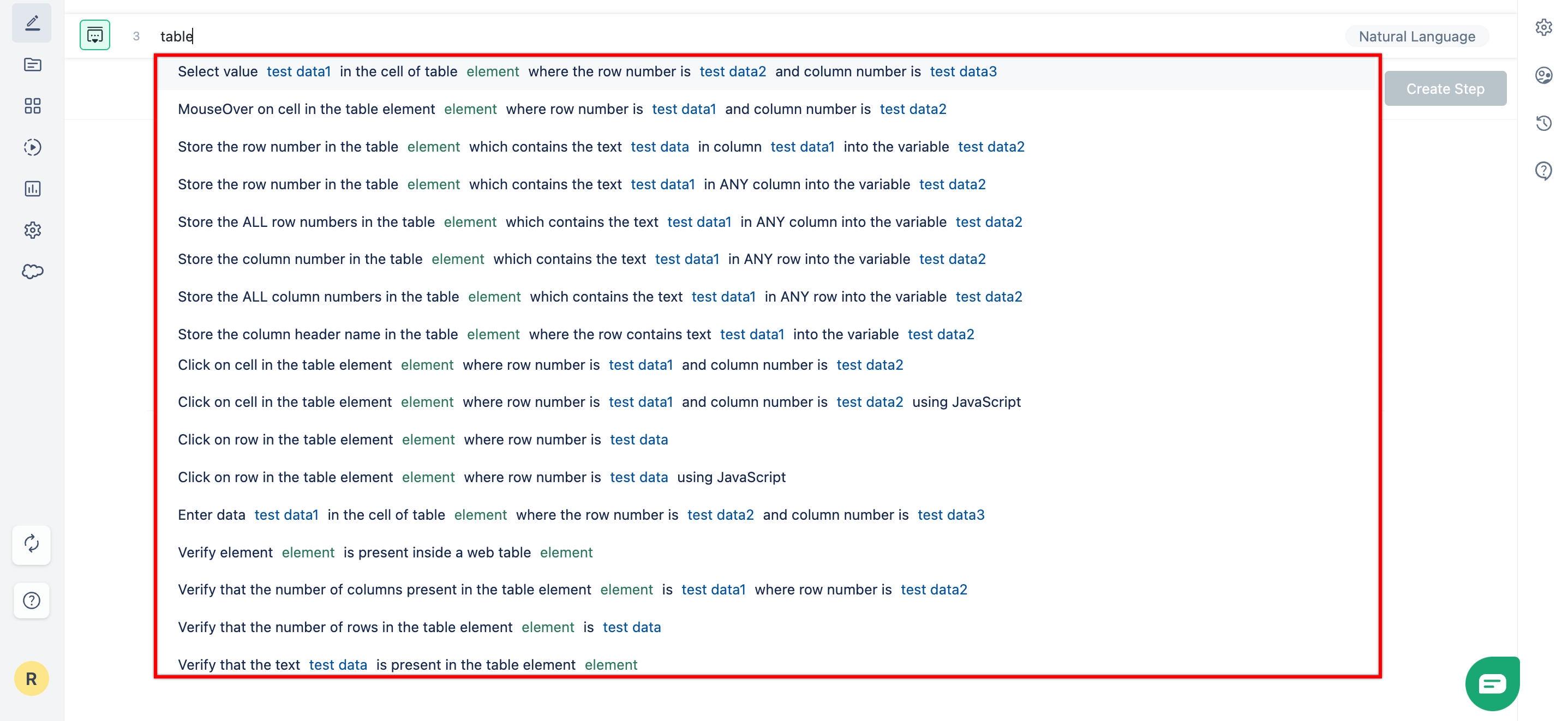 Table NLPs