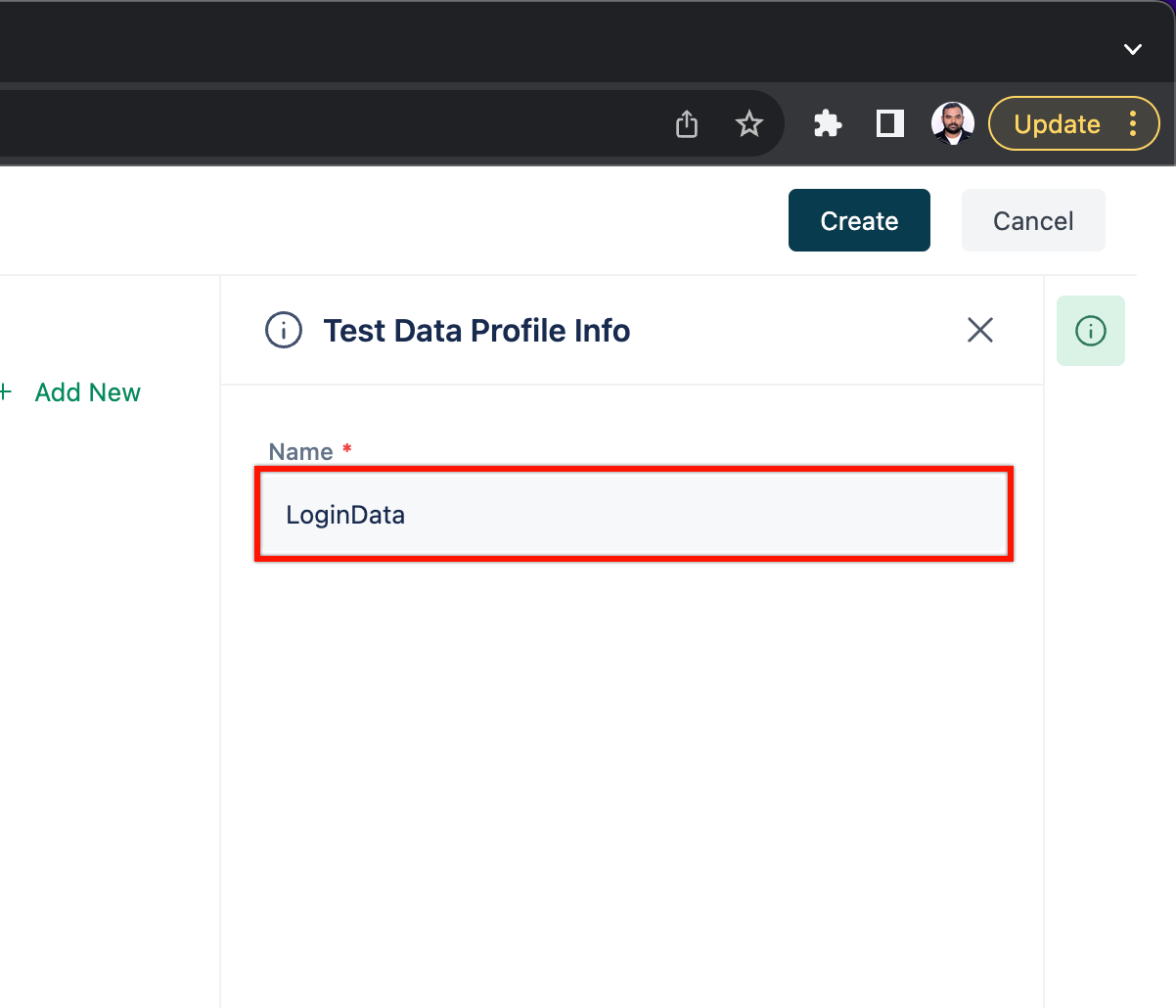 Test Data Profile Name