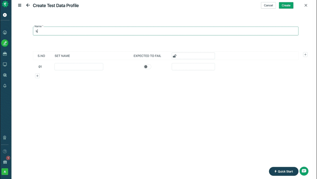 gift to create test data profile