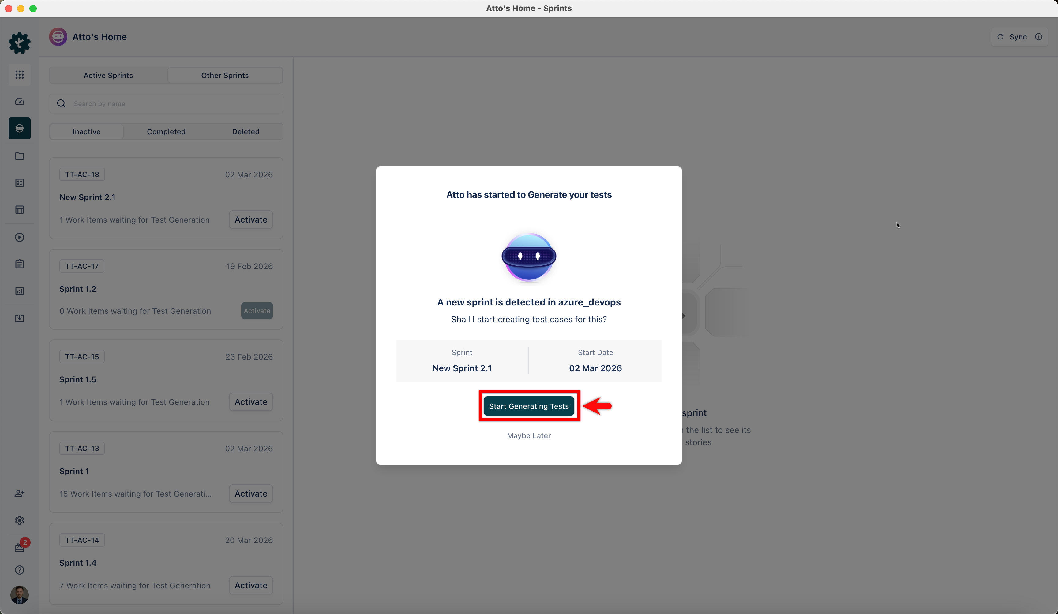 Start Generating Tests