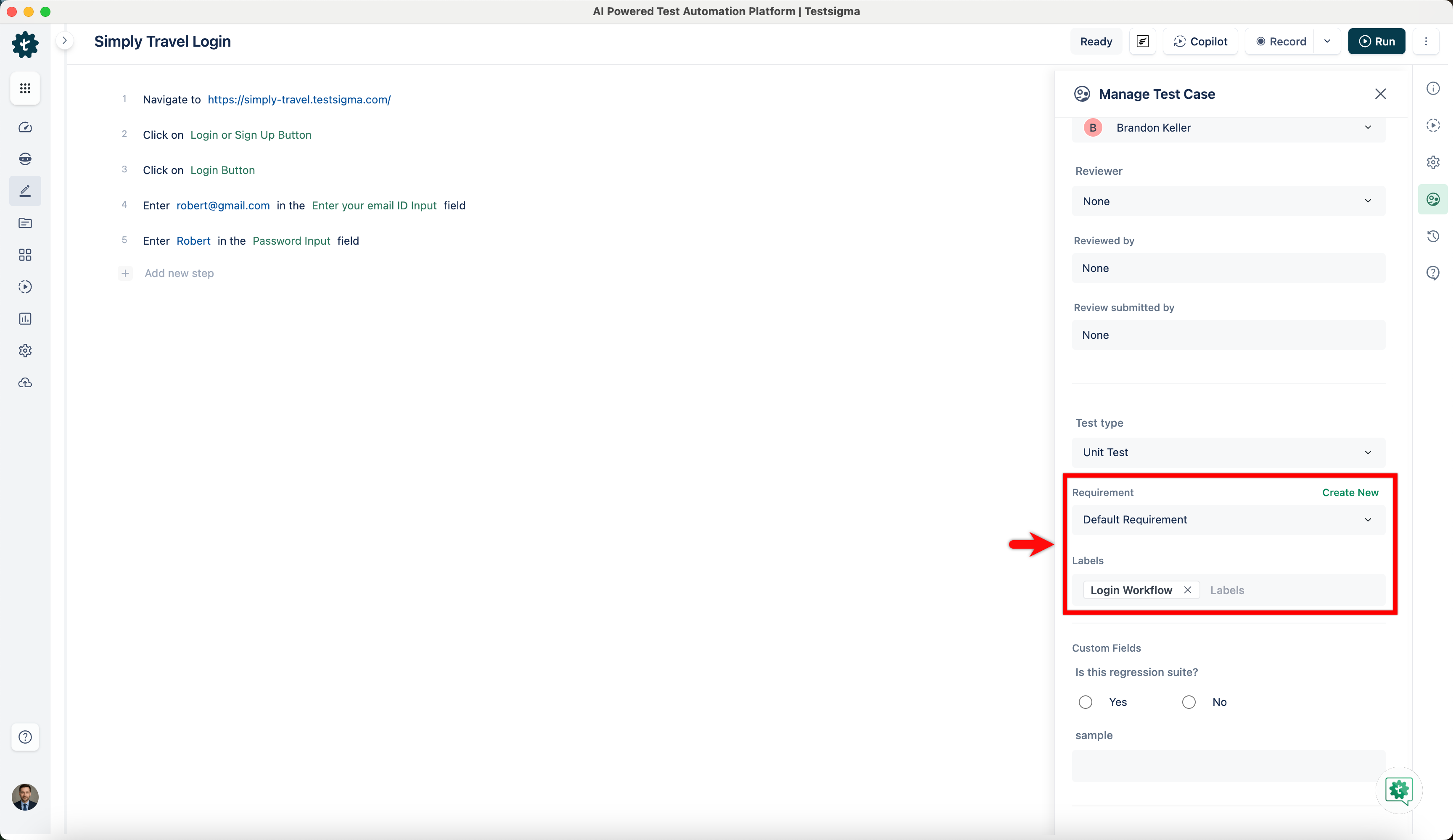 Requirements and Labels