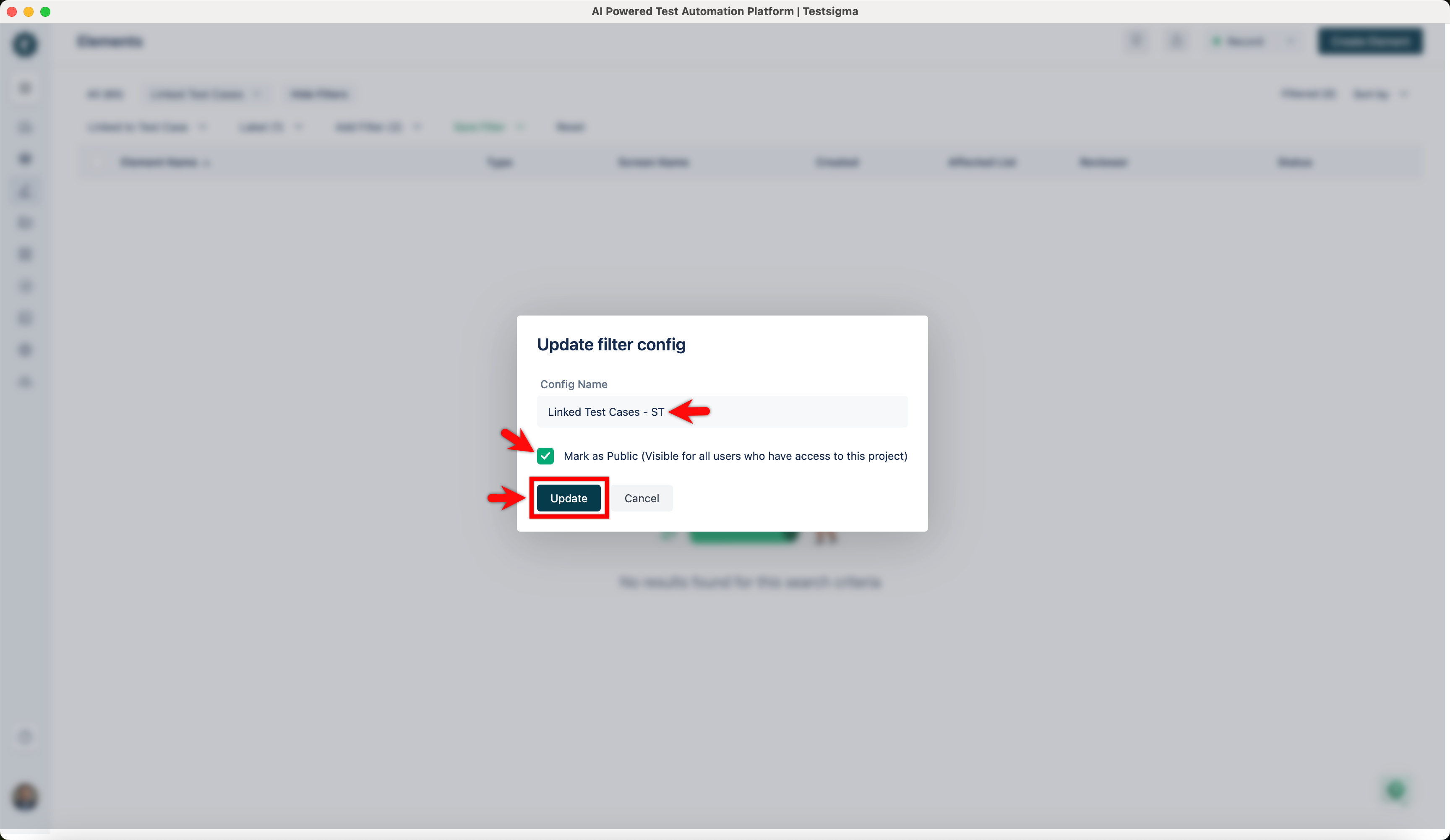 Update Saved Filters