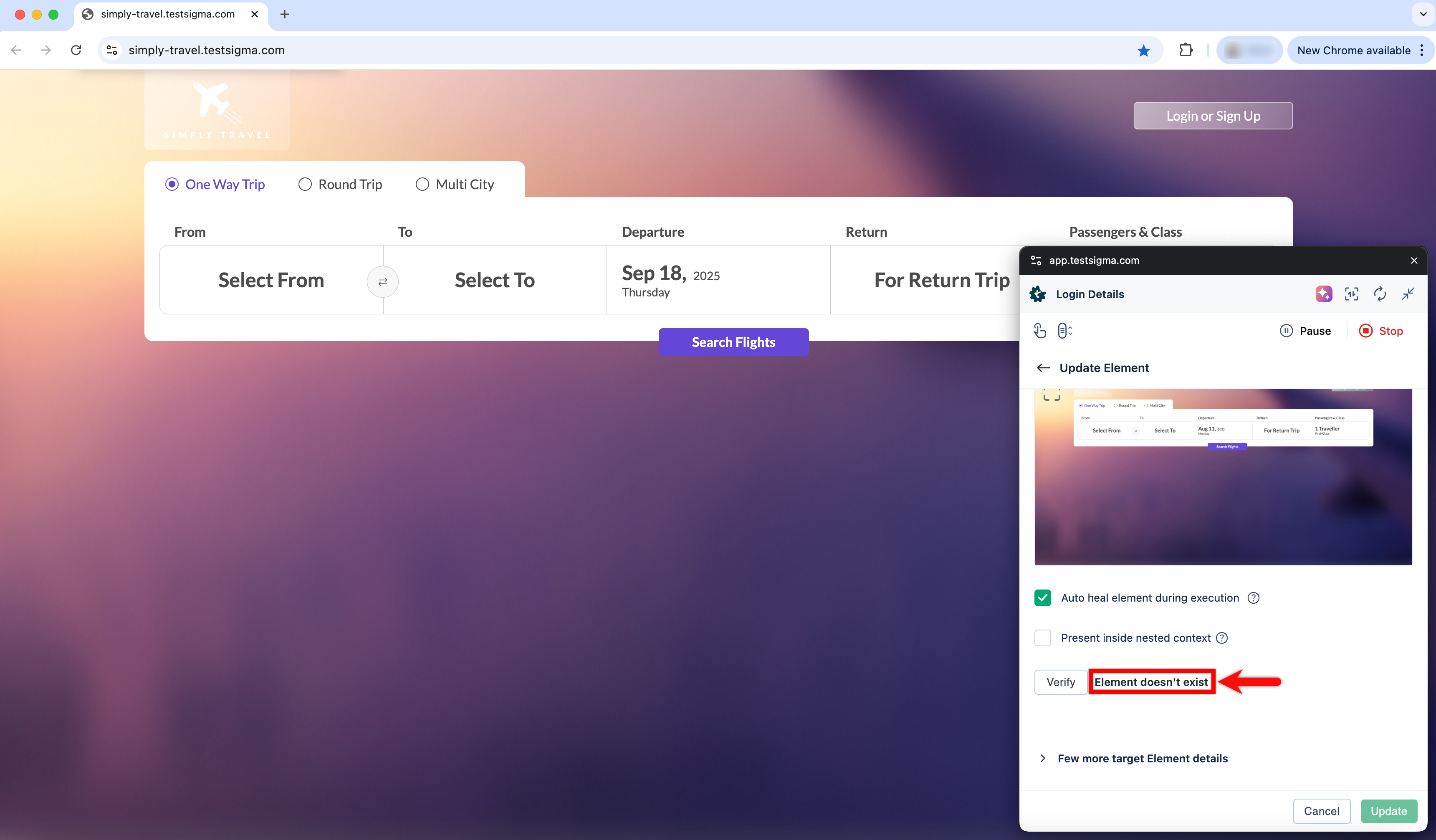 Element doesn't exist