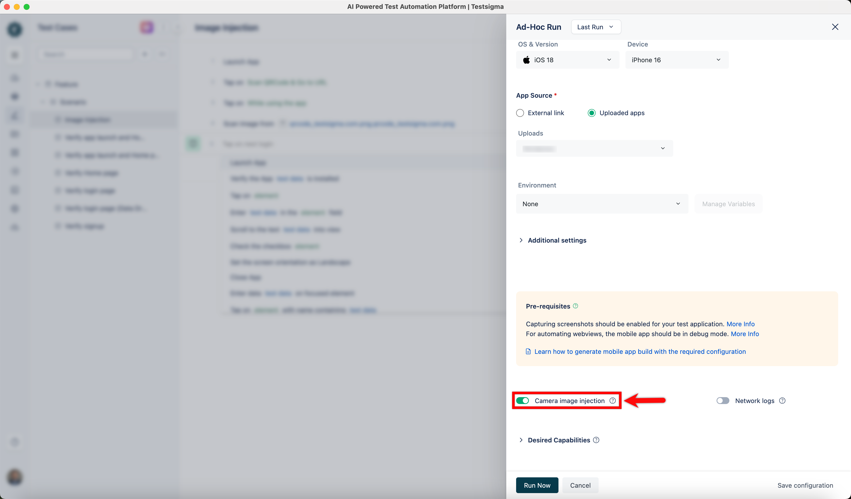 camera image injection