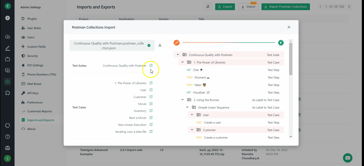 Collection Mapping in Testsigma