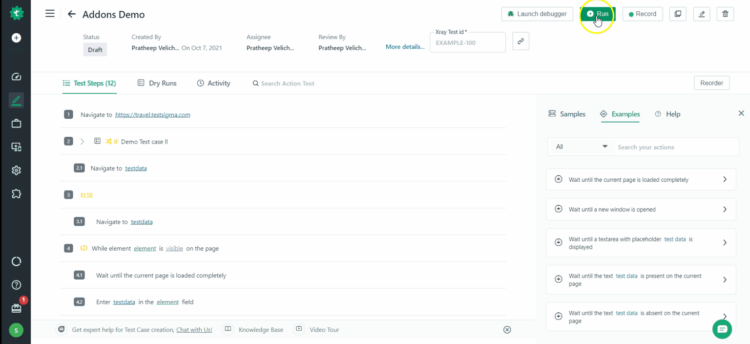 Environment in ad-hoc run page