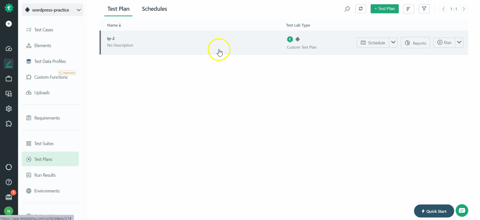 Network Logs for Test Plan