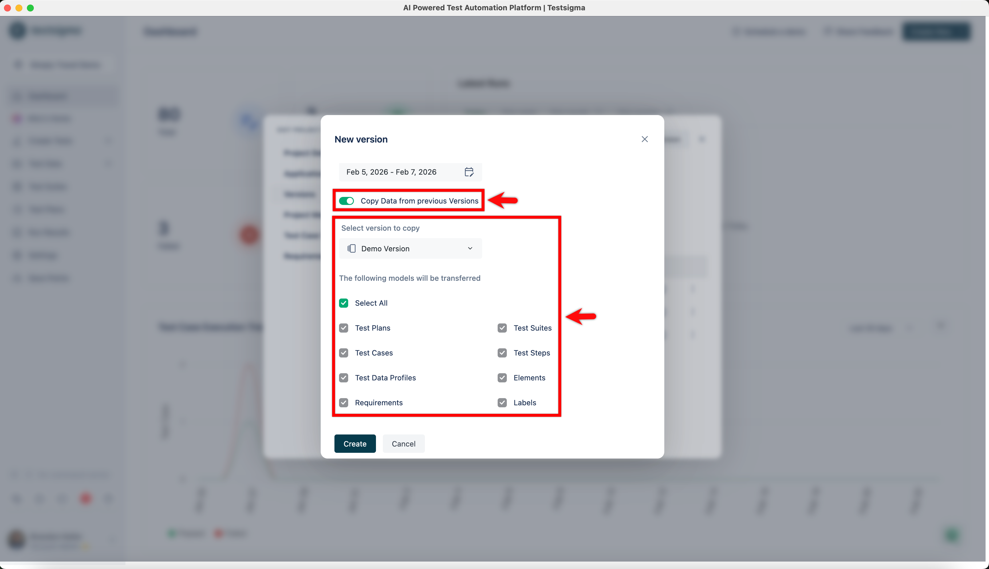Copy Data from Previous Versions
