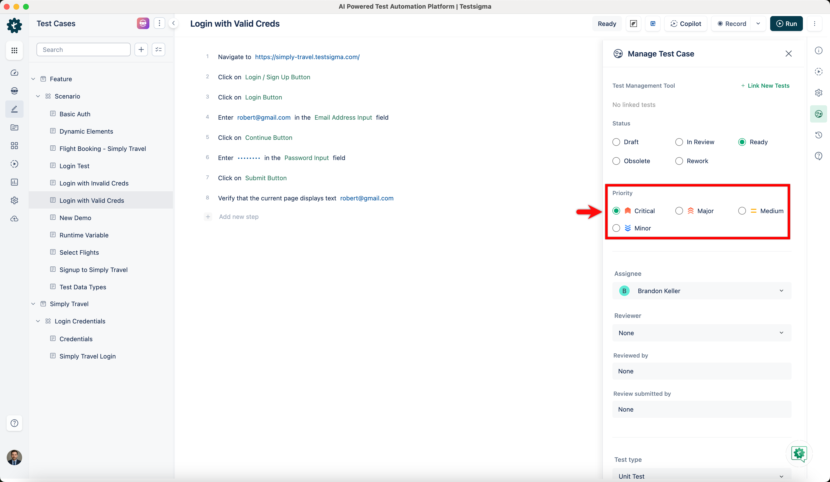 Test Case Priorities