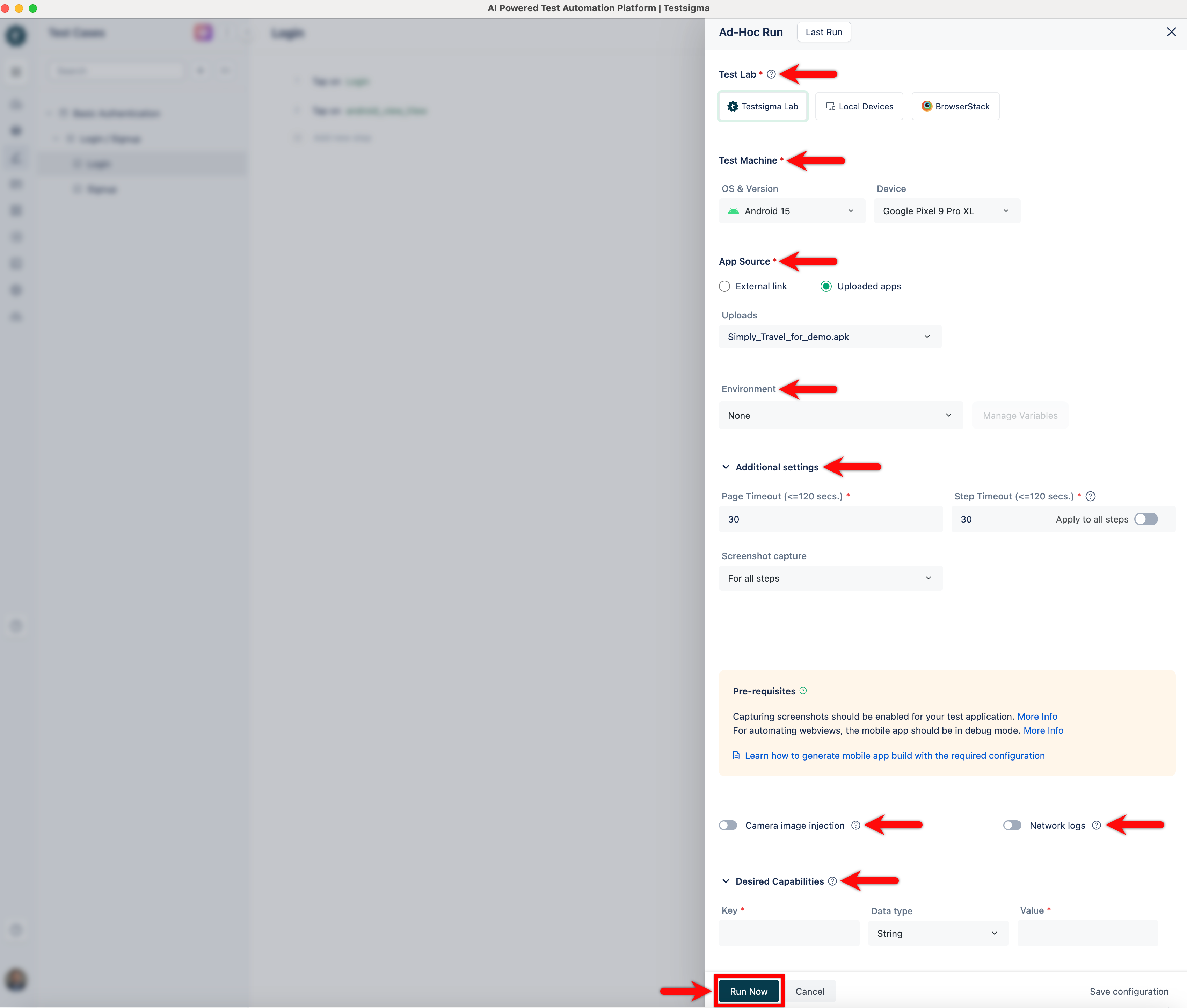 Ad-hoc screen for Android Application