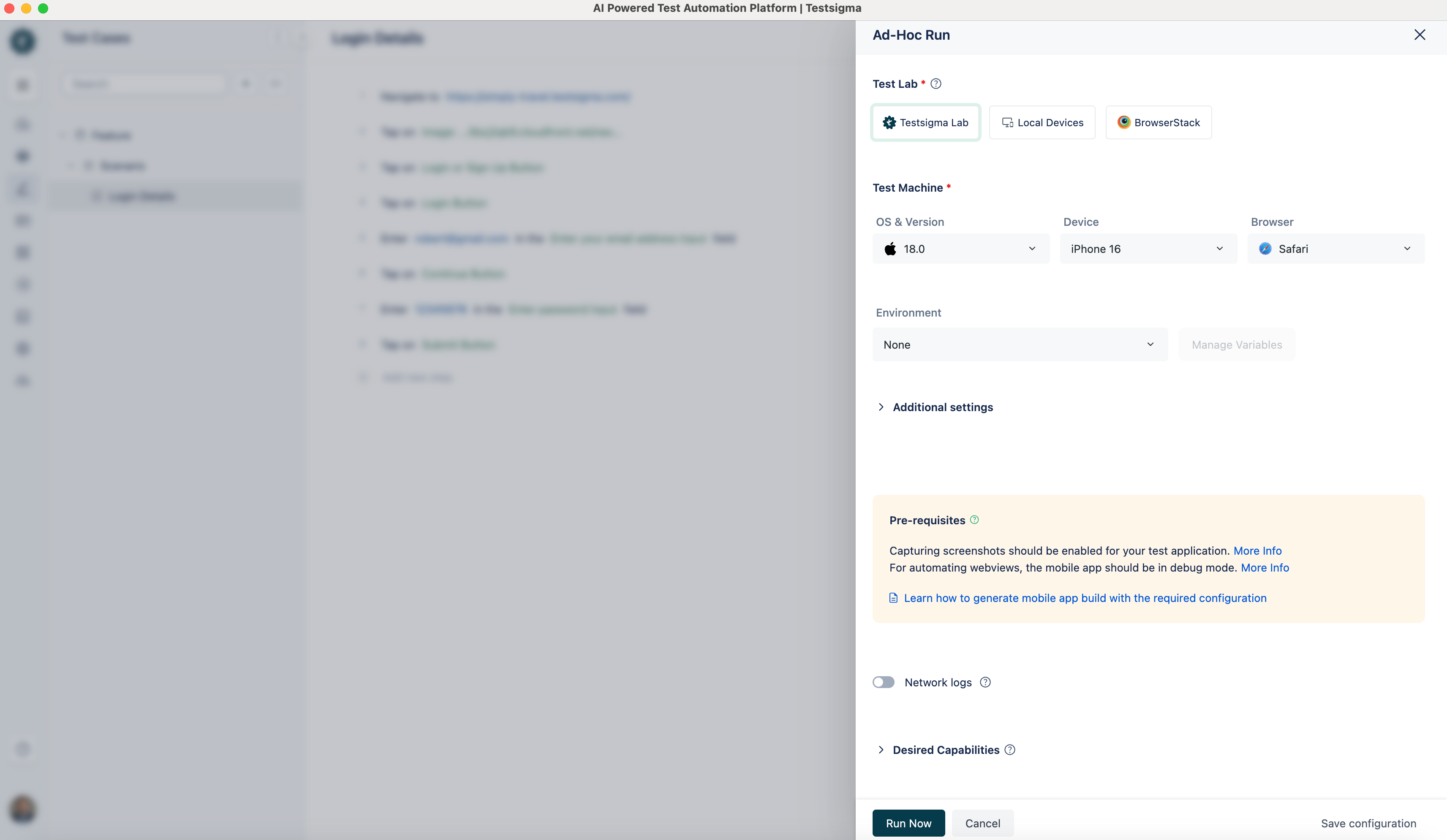 Ad-hoc screen for Mobile Web Application