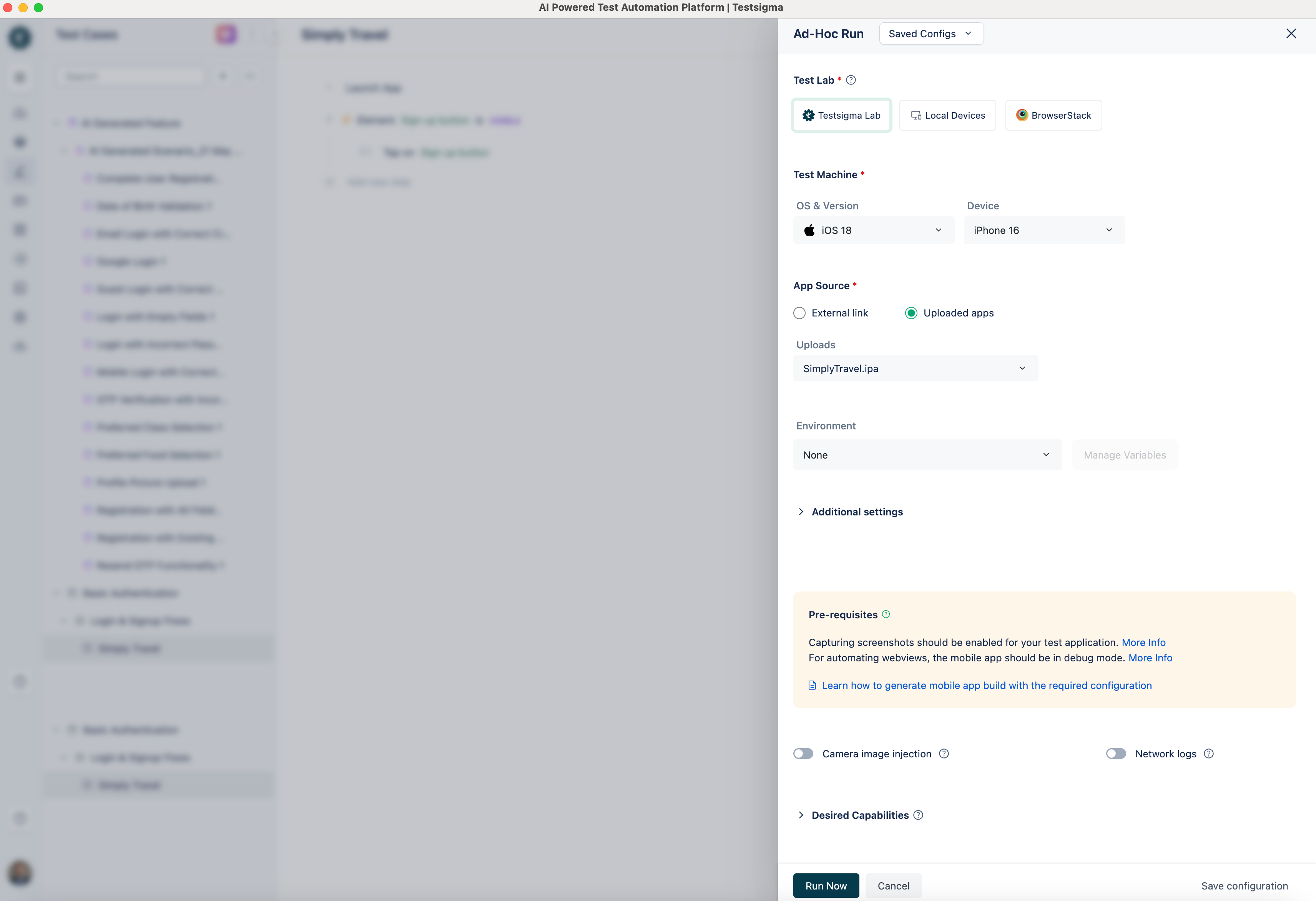 Ad-hoc screen for iOS Application
